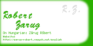 robert zarug business card